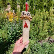 Funny Long Neck Chicken Garden Statue, Resin, 1 Piece