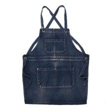 Unisex Denim Bib Apron Cross-Back Adjustable