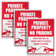 Parkeerverbodsbord 14x10 inch aluminium, 3 stuks