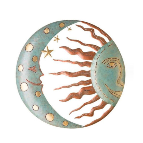 Metal Sun and Moon Wall Decor 30cm