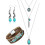 Set di gioielli bohémien turchesi: collana, bracciale e orecchini. 1