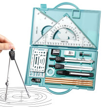 Geometry Kit 16X Math Tool Kit Drafting Tools with Storage Box Drawing Supplies for Artists Students Teachers Architects