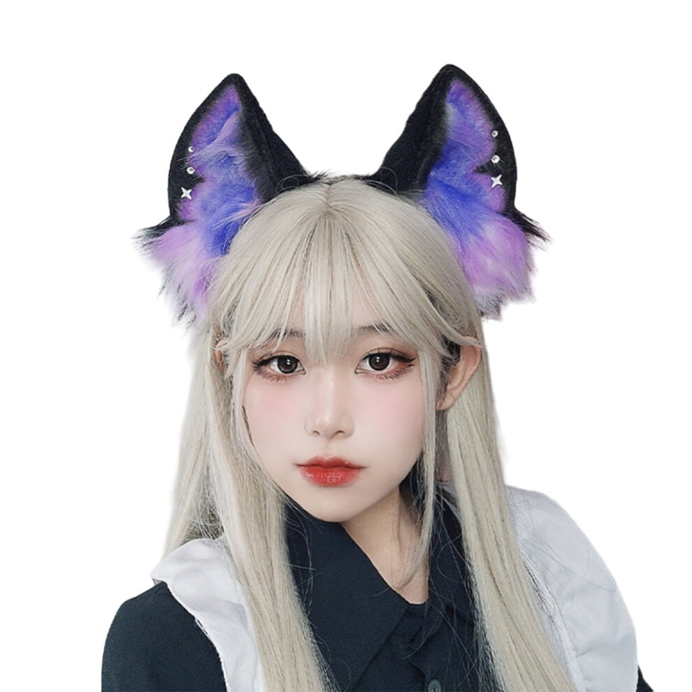 Unisex Dark Series Wolf Ear Headband Cosplay Costume Hairhoop Party Headpiece Masquerades Headwear Animes Role Play Hair Decors
