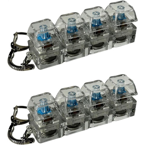 RGB-lysende fidget-nøkkelring med 4 knapper, 2 stk.