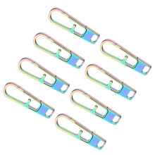 8Pcs Metal Alloy Zippers Puller Headers Zippers Pull Replacement Connectors Keychains Outdoor Portable Small Tool