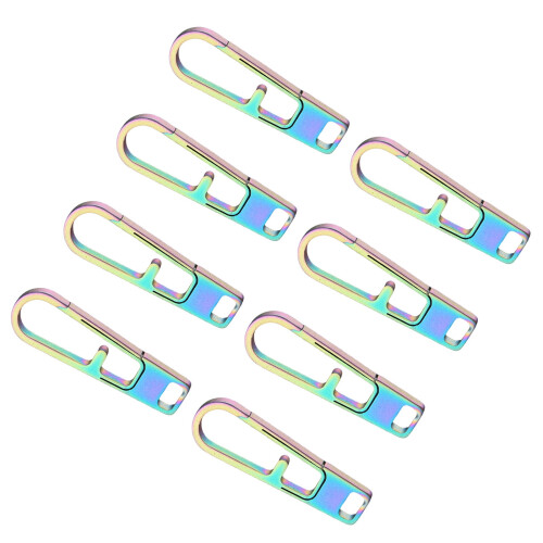 8Pcs Metal Alloy Zippers Puller Headers Zippers Pull Replacement Connectors Keychains Outdoor Portable Small Tool