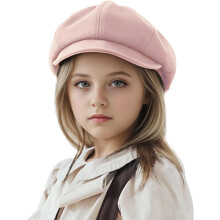 Kinderpet/krantenpet van wol, platte baret voor peuters