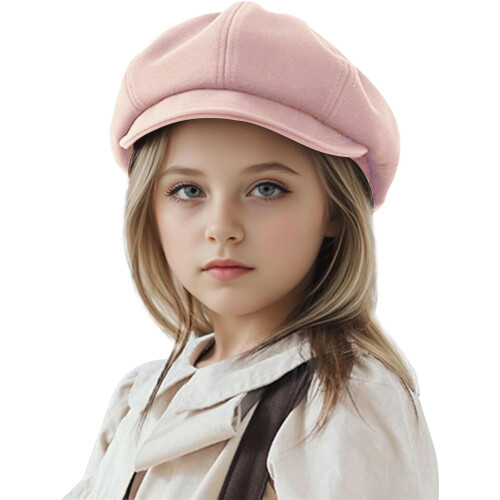 Kinderpet/krantenpet van wol, platte baret voor peuters