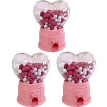2027 Heart-Shaped Candy Dispenser – Valentine's Day Gumball Machine for Party Favors, Teacher Gifts & Treats (3Pcs), compatible with standard