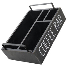 Caja de Almacenamiento de Madera con Múltiples Compartimentos, Organizador para Bolsitas de Café y Té, Vasos de Papel, Caja de Almacenamiento de