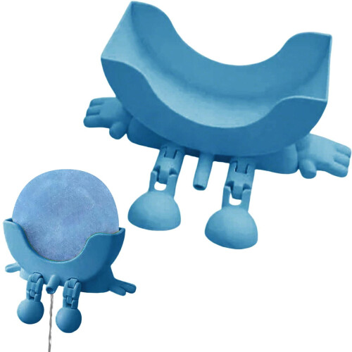 3D Printed Sponge Holder with Hanging Legs – Blue