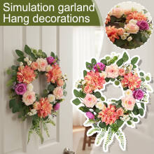Artificial Floral Wreath with Mixed Silk Flowers and