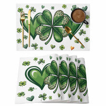 Green Leopard Shamrock Placemats 13x19in Pack of 8