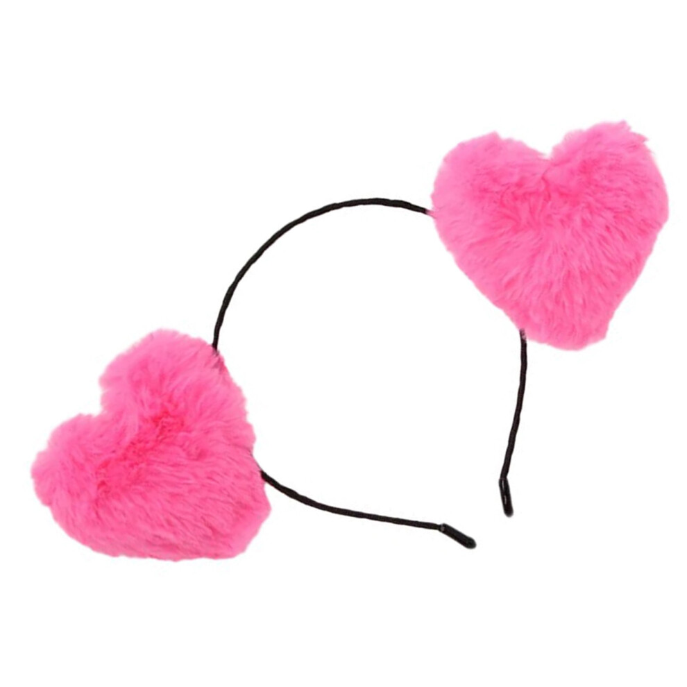 Love heart headband plush hairband for women Valentine's Day