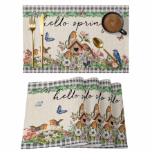Bird & Butterfly Placemats Set of 4, 13x19 in