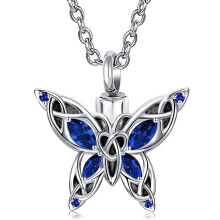 Butterfly Cremation Urn Necklace for Ashes Sterling Silver Memorial Keepsake with Pendant Jewelry Women Keepsake Bereavement