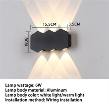 Applique Murale LED en Aluminium Étanche IP65 6 W pour Éclairage Extérieur et Intérieur, Idéale pour le Jardin, les Escaliers et la Nuit