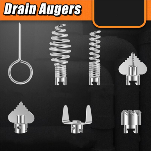 14Pcs Drain Cleaner Combination Cutter  Set Pipe Dredge Cutter  Set Rustproof Spring Automatic Locking 1