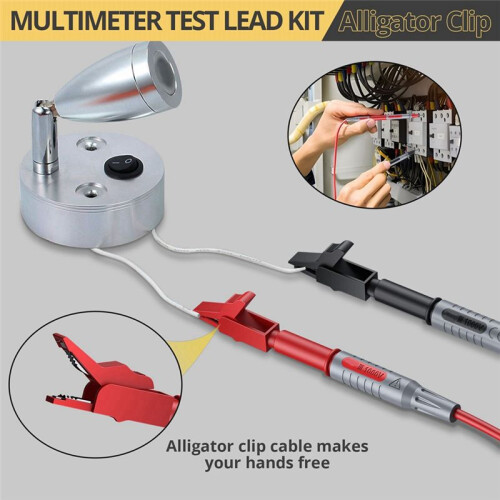 Multi Test Leads Kit Electrical Multimeter Test Lead with Alligator Clips Test Probe Spring Banana Plug 2