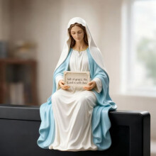 Handcrafted Virgin Mary Statue with 'I Am With You' Plaque