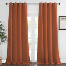 Rideau occultant thermique orange brûlé avec œillets