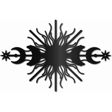 Sun and Moon Metal Wall Art – 40 x 26 cm Minimalist Decor
