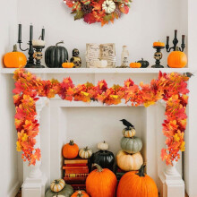 Halloween juharlevél szőlőfüzér őszi dekoráció