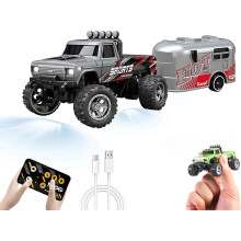 Mini 1/64 RC Monstertruck mit Anhänger, 2,4 GHz und App