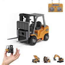 1:64 Premium Alloy Mini RC Construction Set – Forklift, Excavator & Dump Truck