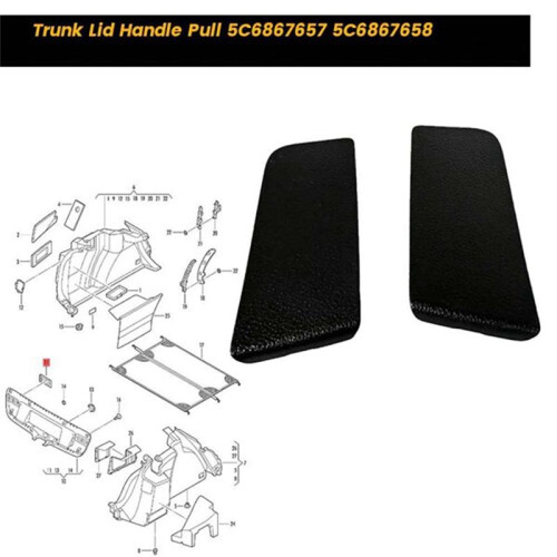 Car Tailgate Inside Handle Pull 5C6867657 5C6867658 for   2011-2018 Trunk Lid Pull 2