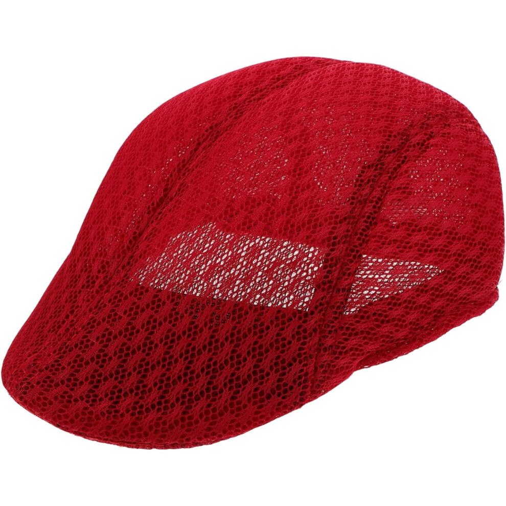 Breathable Mesh Chef Hat Â Acrylic Cooking Beret Cap, Reusable & Stylish, Dark Red, Compatible With Kitchen/Restaurant Use 9426043152956