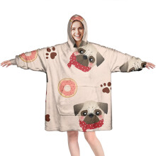Oversized Wearable Blanket Hoodie for Adults – Cozy Fuzzy Pullover with Super Pockets, Warm Hooded Blanket for Women & Men
