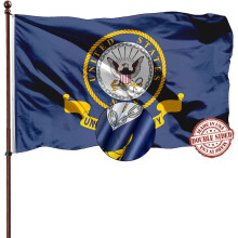 Marine-Emblem-Flagge, 90 x 150 cm, doppelseitiges Outdoor-Banner