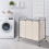 Beige 3-Section Rolling Laundry Sorter with Removable Bags 1