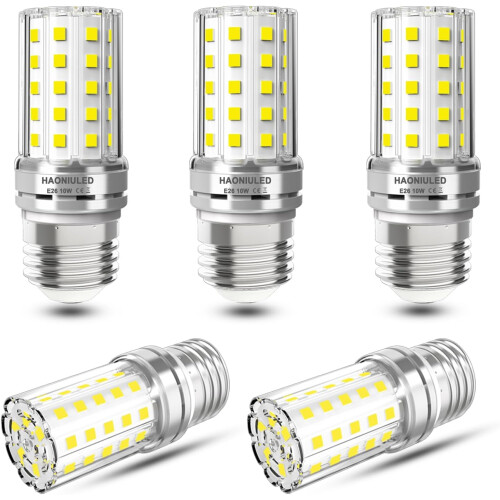 10W E26 LED Bulb 1000lm 5000K Daylight White 5-Pack