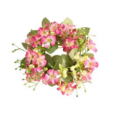 Artificial Hydrangea Candle Ring Wreath Rose Pink