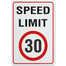 Speed Limit 30Km Sign Outdoor Metal Sign - 12 X 8 Metal Signs For Business, Workplace, Office, Home, Delivery Signs, Road Signs, Garden Signs