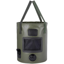 25L sammenleggbar PVC-bøtte med tappekran og doble håndtak
