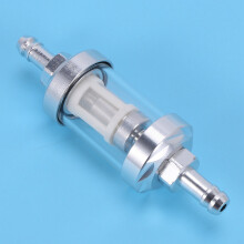3X Universal Chrom Glas Kraftstoff Benzin Dieselmotor Inline Filter 5/16 Zoll 8mm Silber für Motorräder