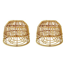 2-delige geweven lampenkapset – Retro imitatie rotan