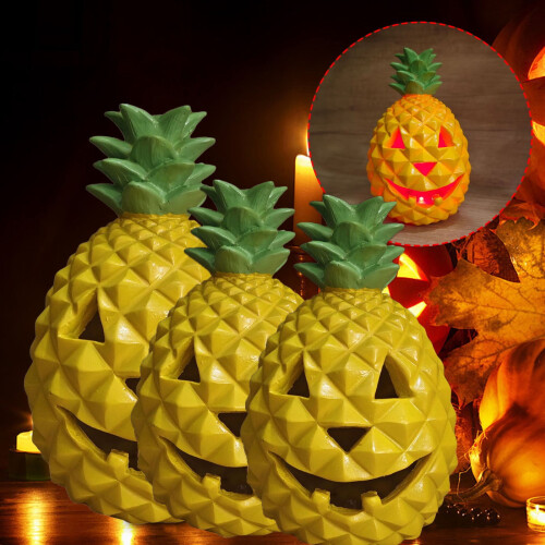 Pineapple Pumpkin Lantern Halloween Light Decor