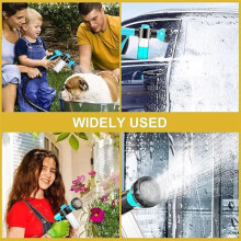 Car Washing Nozzle Garden Hose Nozzle High Pressure Hose Foam Spray with Soap Dispenser Eight-In-One Spray Mode,Orange