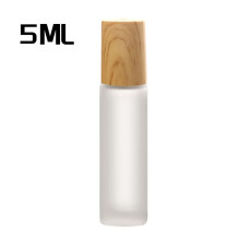 10Pcs 5ML Roll- Bottle Small Cosmetic Packing Perfume Bottles Liquid Container Roll- Bottle for Travel Wood