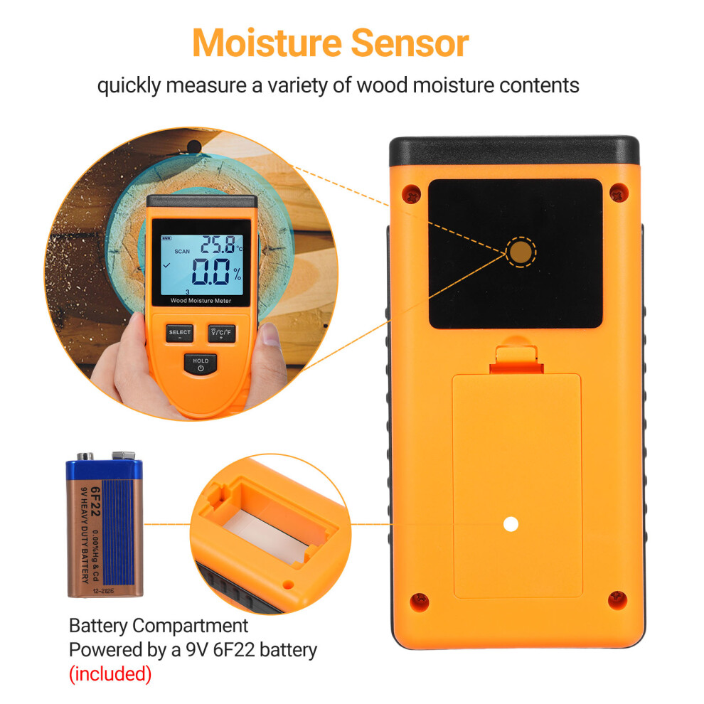 GM630 Wood Moisture Meter LCD Display