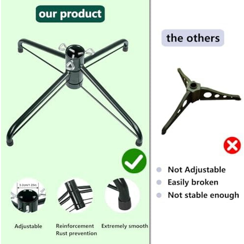 Folding Metal Christmas Tree Stand Compatible with 0.5-1.25" Pole – for Artificial Trees 1