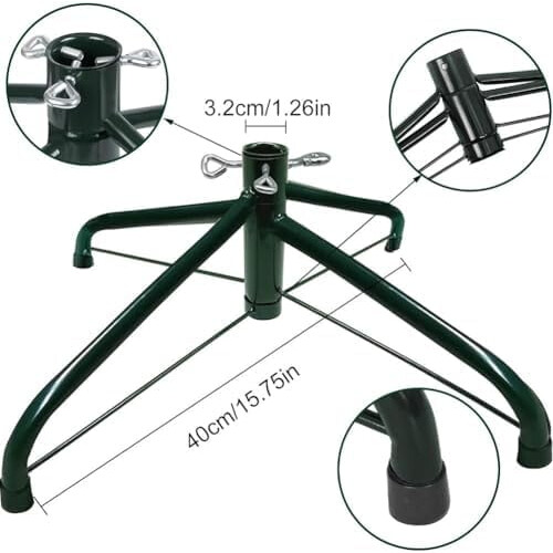 Folding Metal Christmas Tree Stand Compatible with 0.5-1.25" Pole – for Artificial Trees 2