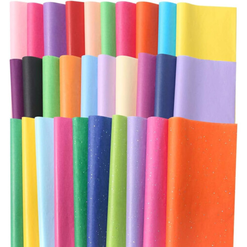 150 φύλλα χαρτί υγείας Art Tissue 20x14 ιντσών – 30 χρώματα 2