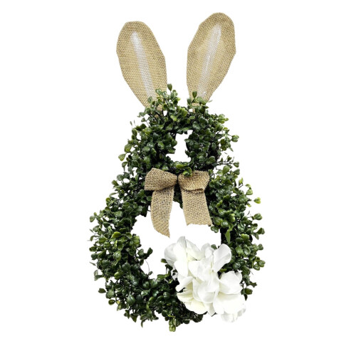 Ghirlanda pasquale con coniglietto, margherite e fiocco, 30 cm 1