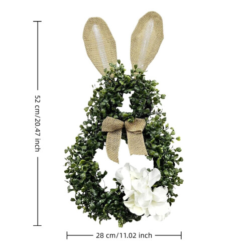 Easter Bunny Wreath with Daisies and Greenery 2
