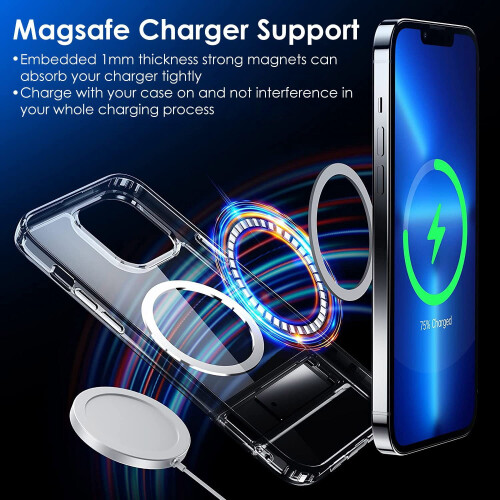 Magnetische, transparente Handyhülle mit integriertem Ständer für iPhone 2